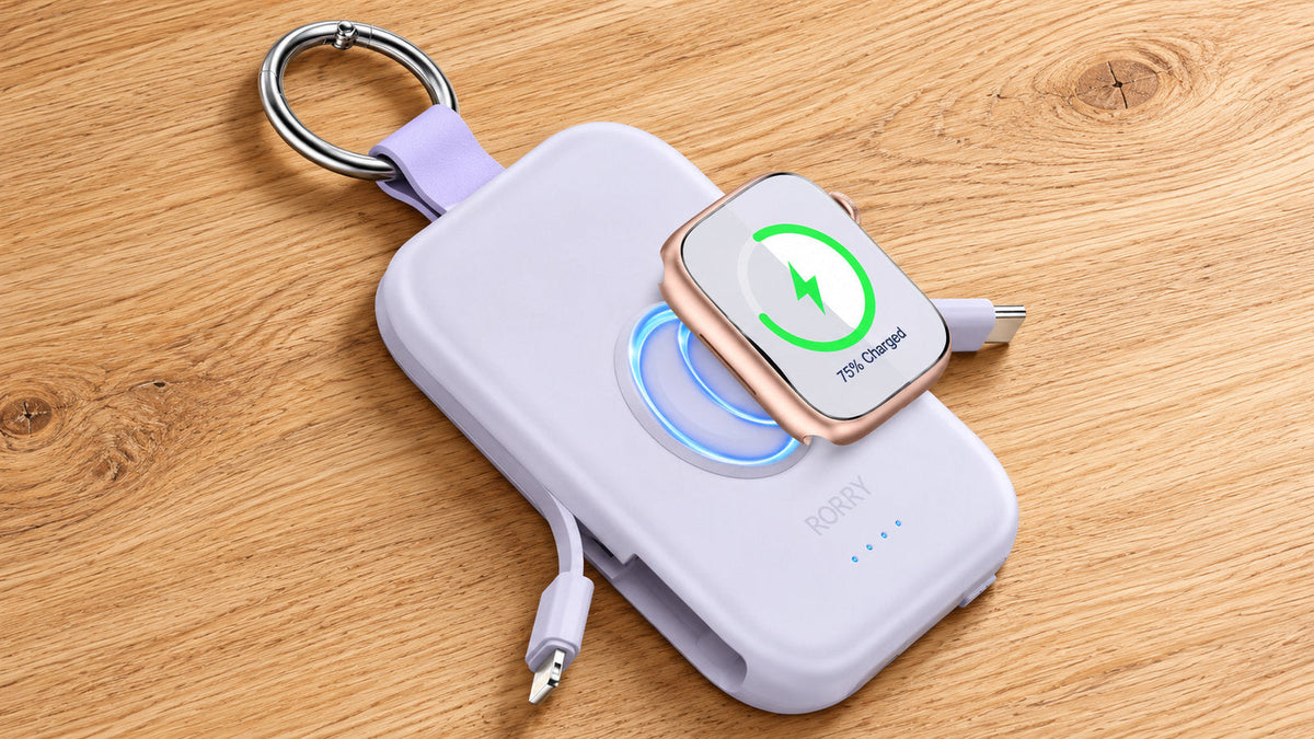 リングと内蔵ケーブルを備えたRORRY CharmGo D2 5000mAh