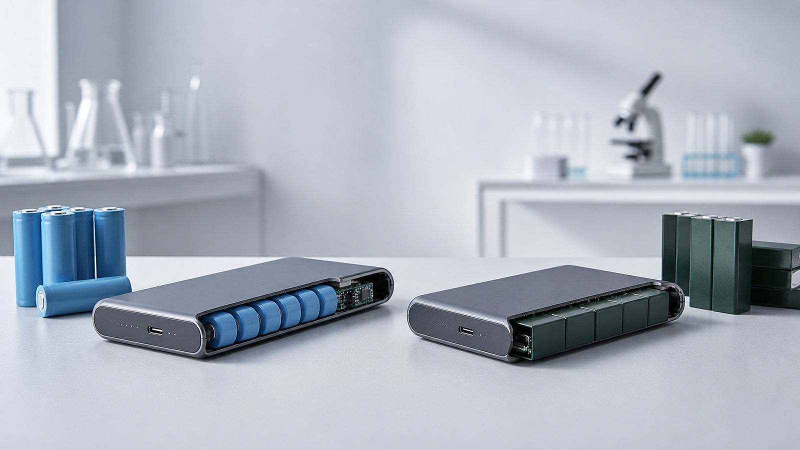 リチウムイオン電池とLFPを搭載したモバイルバッテリーの比較