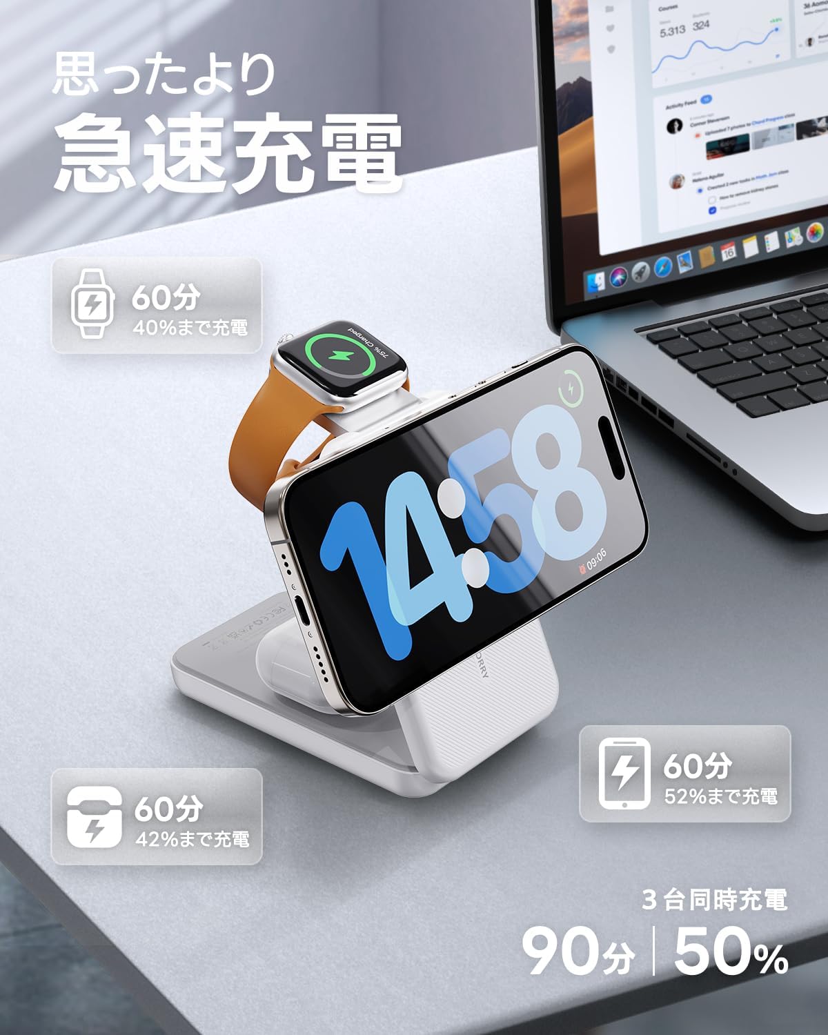 RORRY業界初 4in1ワイヤレス充電器とモバイルバッテリー両立