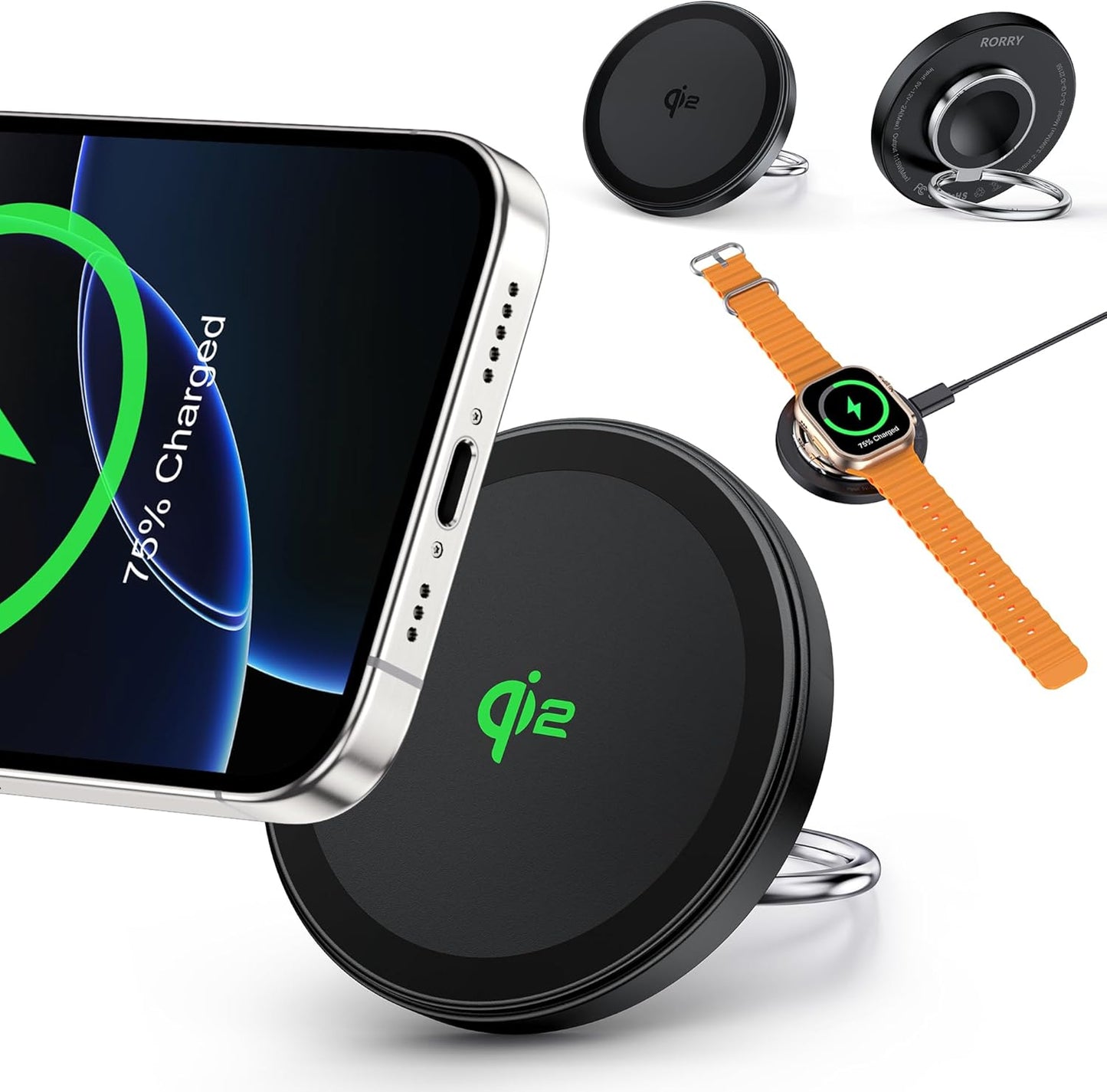 RORRY qi2公式認証 3in1ワイヤレス充電器
