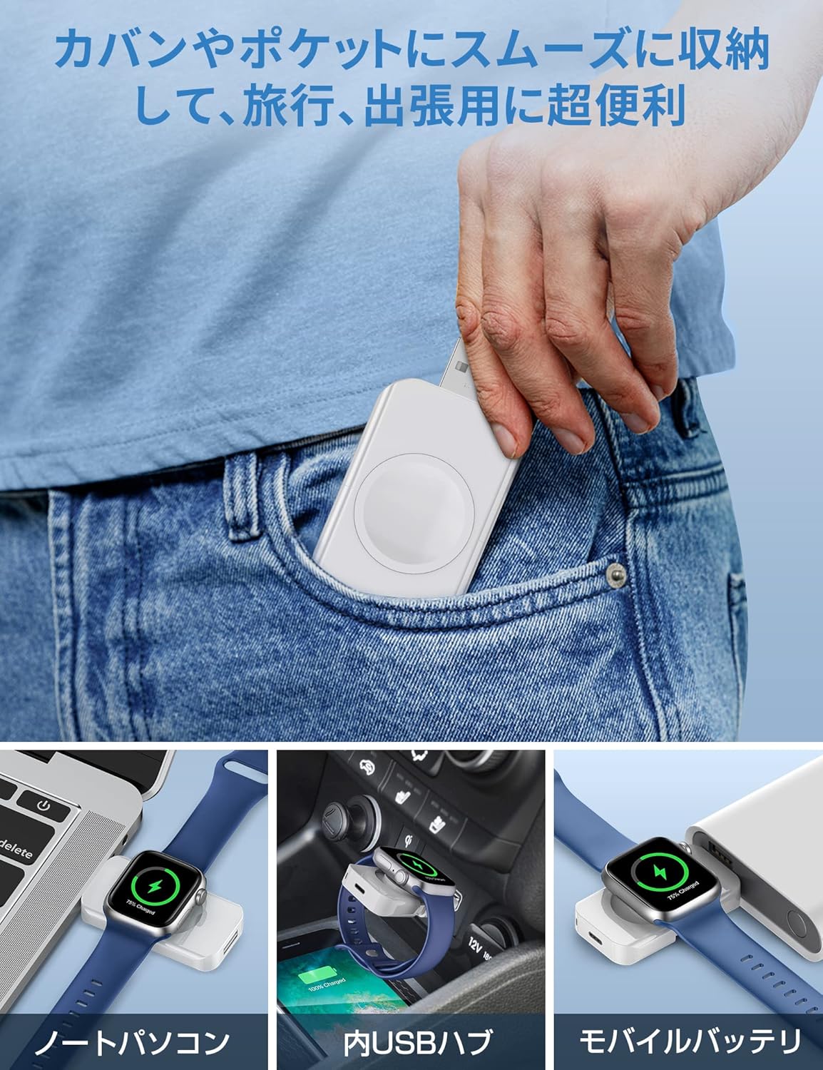 RORRY For アップルウォッチ 充電器 マグネット式