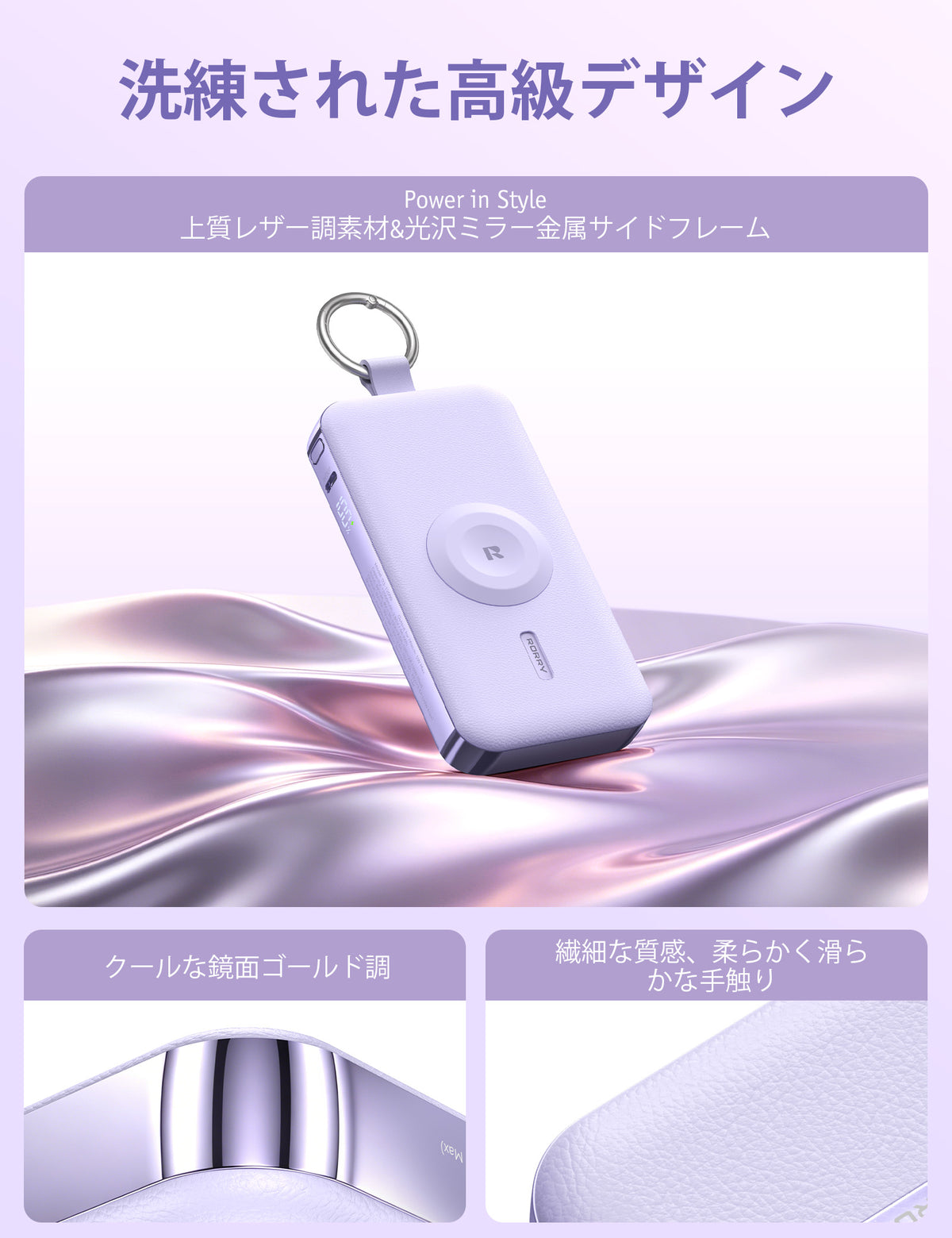 RORRY CharmGo® D3 12000mAh キーチェーン型モバイルバッテリー 30W