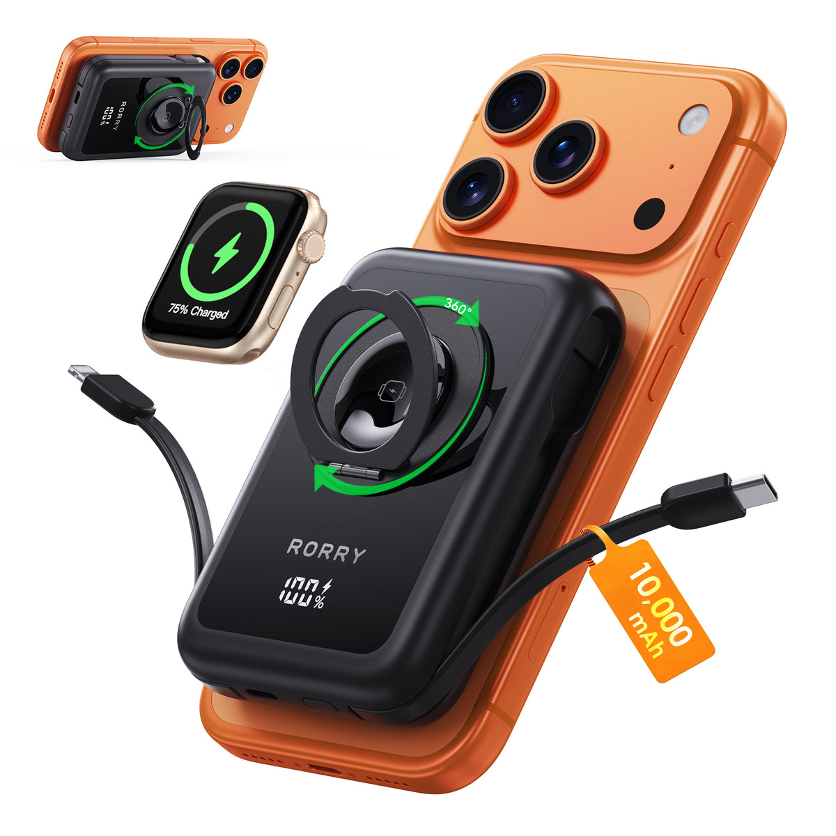 RORRY CharmAir P8-10000mAh MagSafeモバイルバッテリー 22.5W