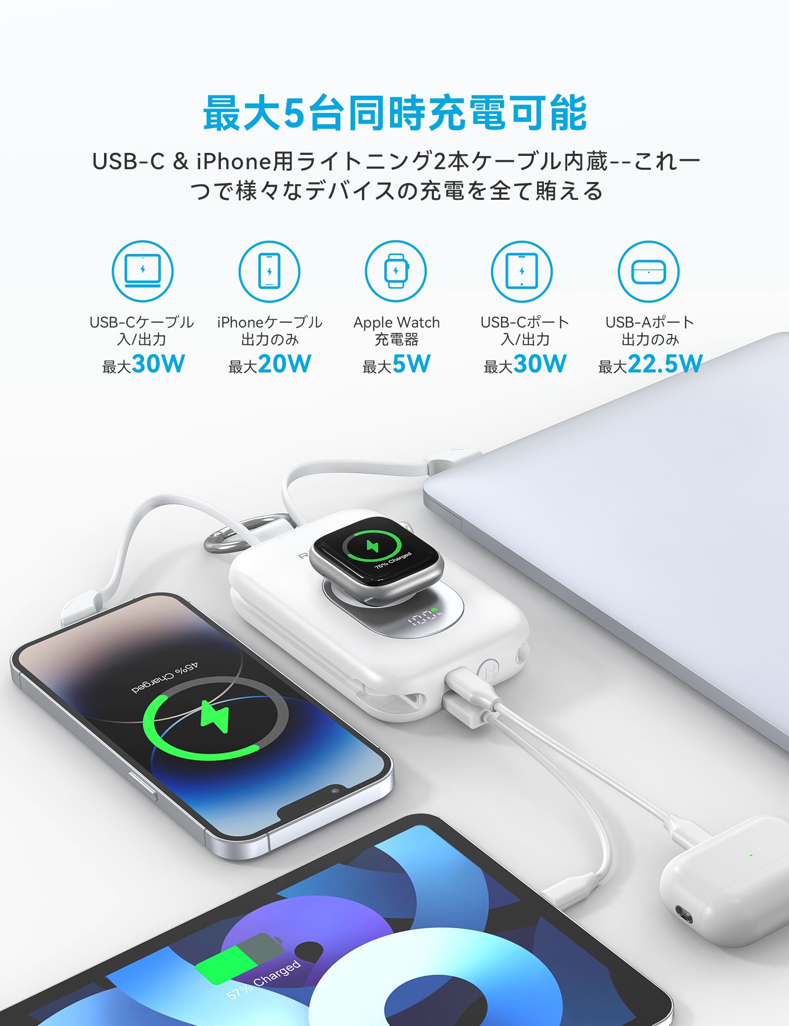 RORRY CharmGo D2 20000mAh キーホルダー型 モバイルバッテリー(30W対応)