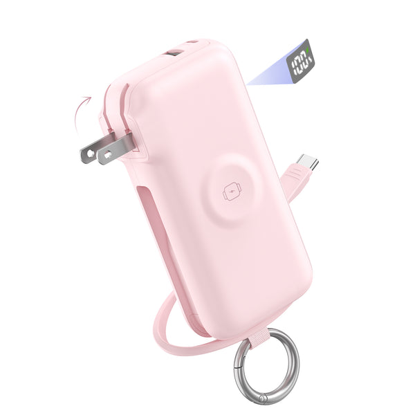 RORRY Flow CB4-10000mAh ポータブル充電器(ケーブル&ACプラグ内蔵・40W急速充電)の商品外観・機能紹介 1