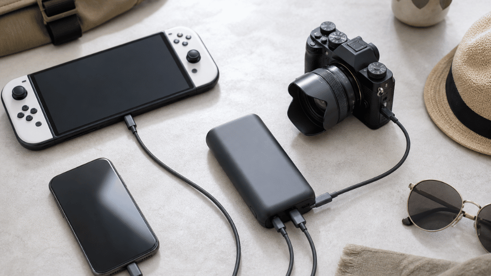 ゲーム機とカメラをUSB-Cで給電するモバイルバッテリー
