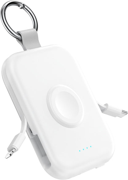 RORRY apple watch 充電器 モバイルバッテリー 5000mAh 2本ケーブル内蔵