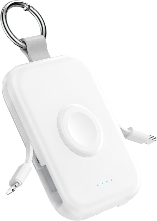 RORRY apple watch 充電器 モバイルバッテリー 5000mAh 2本ケーブル内蔵