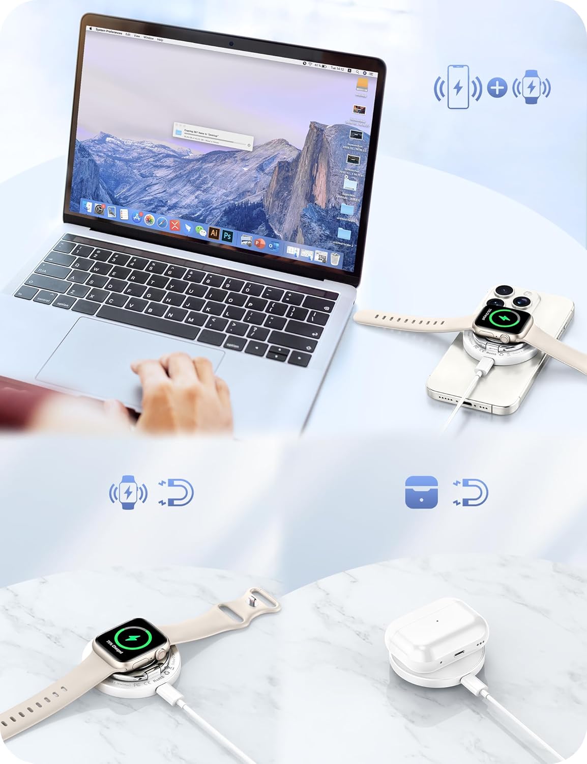 RORRY 3in1 革新的な２段式リングワイヤレス充電器