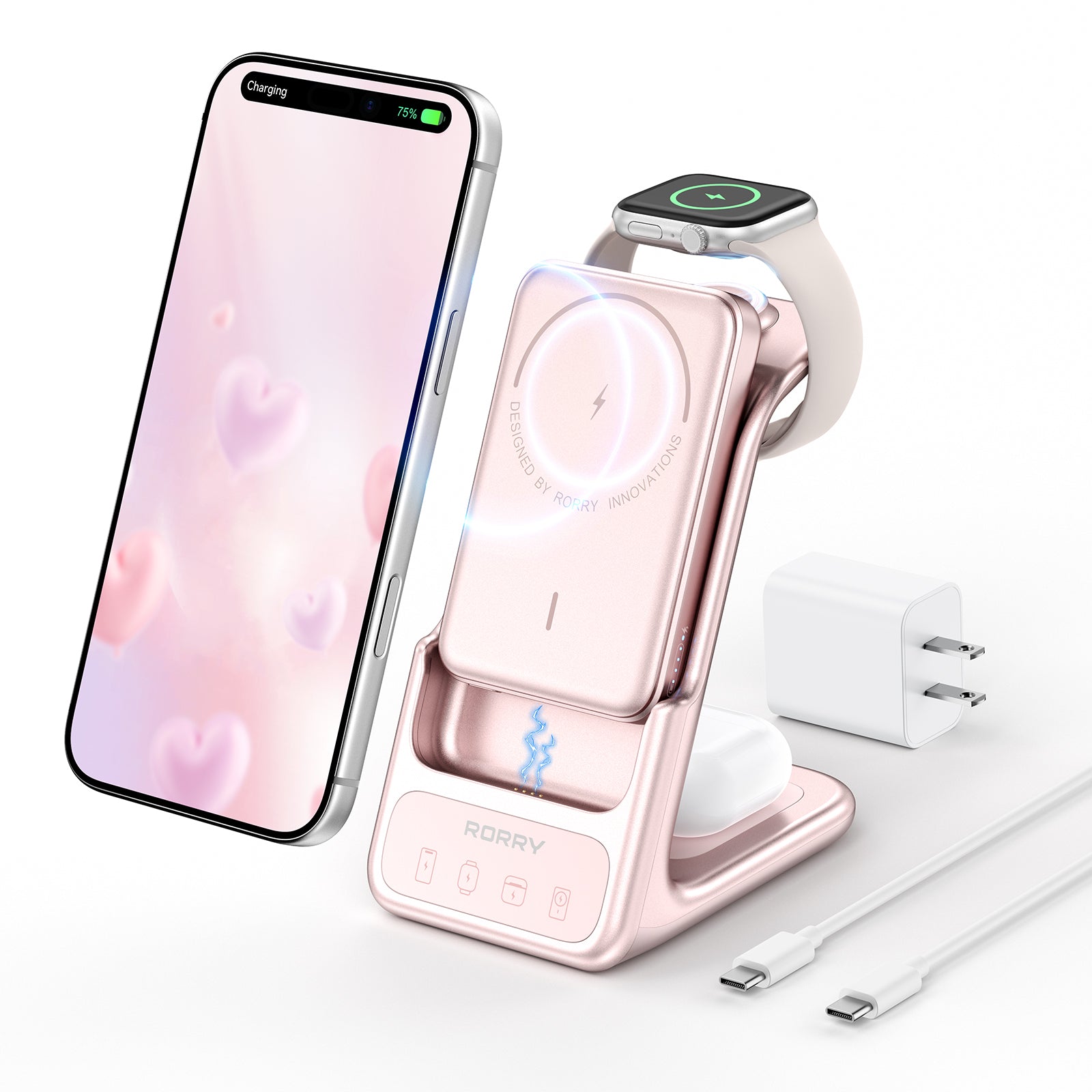 RORRY AuraDock M2-10000mAh 4in1 充電ステーション 着脱式モバイルバッテリー付き 30W
