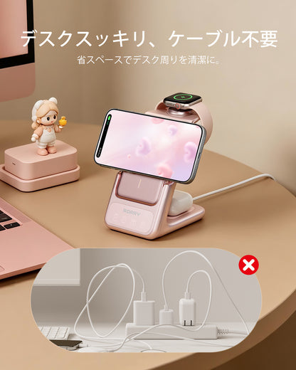 RORRY AuraDock M2-10000mAh 4in1 充電ステーション 着脱式モバイルバッテリー付き 30W