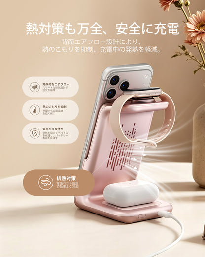 RORRY AuraDock M2-10000mAh 4in1 充電ステーション 着脱式モバイルバッテリー付き 30W
