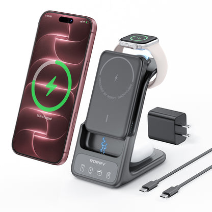 RORRY AuraDock® M2-10000mAh 4in1 充電ステーション 着脱式モバイルバッテリー付き 30W