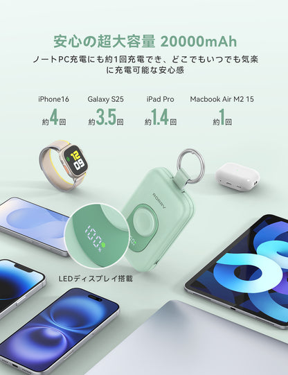 RORRY CharmGo D2 20000mAh キーホルダー型 モバイルバッテリー（30W対応）