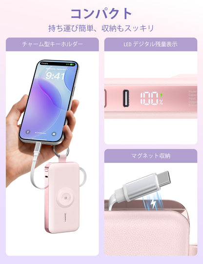 RORRY CharmGo® D3 12000mAh キーチェーン型モバイルバッテリー 30W
