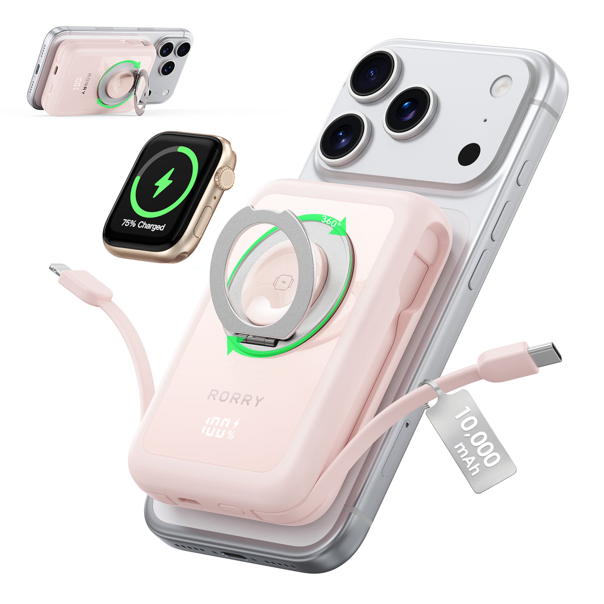 RORRY CharmAir P8-10000mAh MagSafeモバイルバッテリー 22.5W