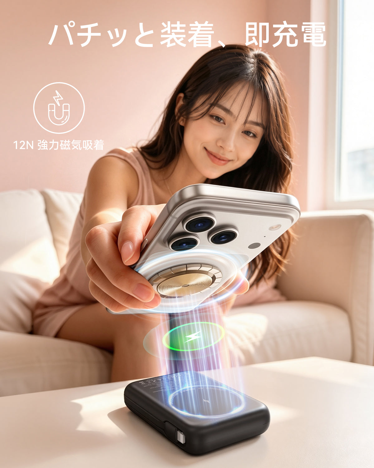 RORRY CharmAir P8-10000mAh MagSafeモバイルバッテリー 22.5W