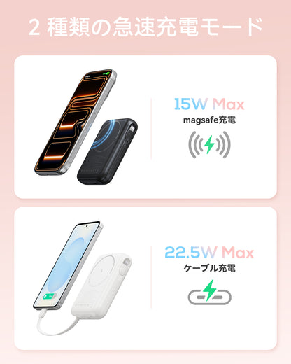 RORRY CharmAir P8-10000mAh MagSafeモバイルバッテリー 22.5W