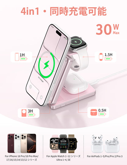 RORRY AuraDock® M1-10000mAh 4in1 充電ステーション マグネット式モバイルバッテリー 30W