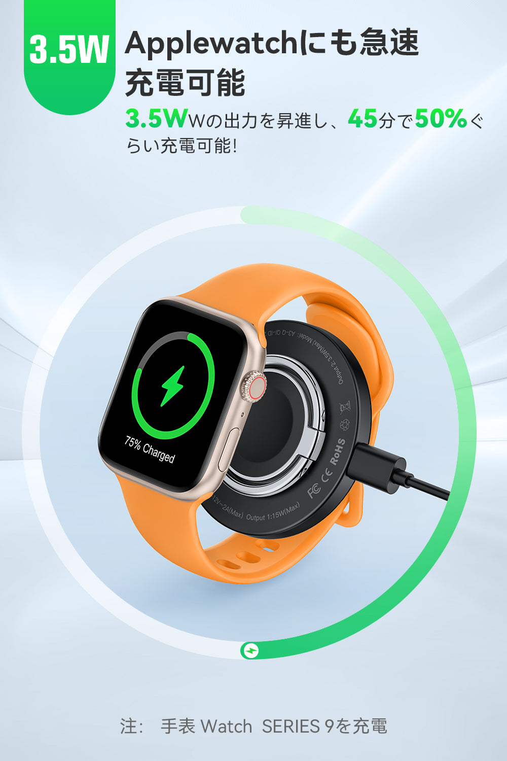 RORRY A3 超小型Qi2 3in1ワイレス充電器（15W・リングスタンド機能付）