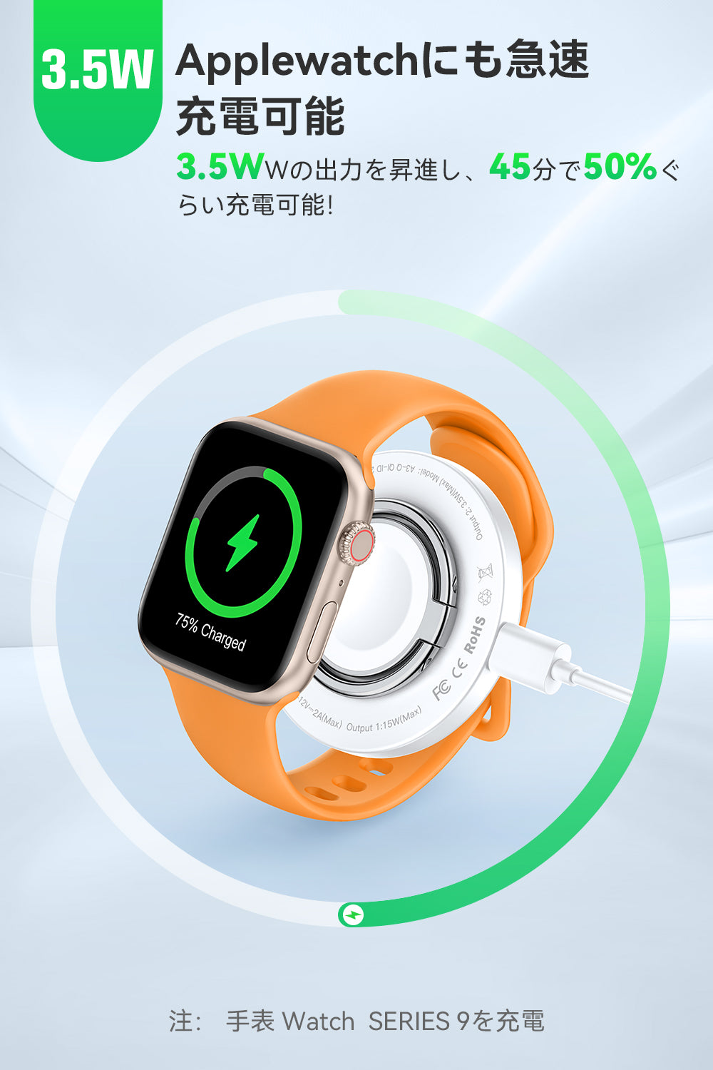 RORRY A3 超小型Qi2 3in1ワイレス充電器（15W・リングスタンド機能付）