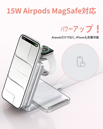 RORRY AuraDock M1-10000mAh 4in1 充電ステーション マグネット式モバイルバッテリー 30W
