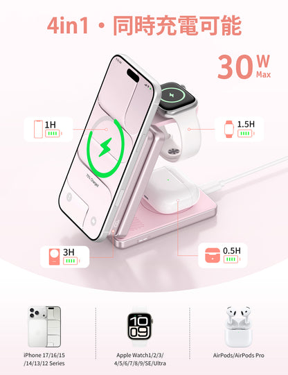 RORRY AuraDock M1-10000mAh 4in1 充電ステーション マグネット式モバイルバッテリー 30W