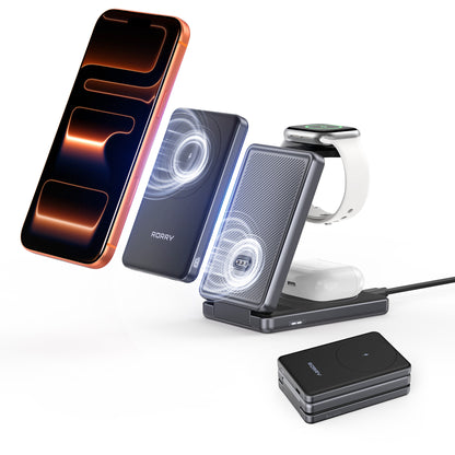 RORRY AuraDock M1-5000mAh 4in1充電ステーション マグネット式モバイルバッテリー搭載