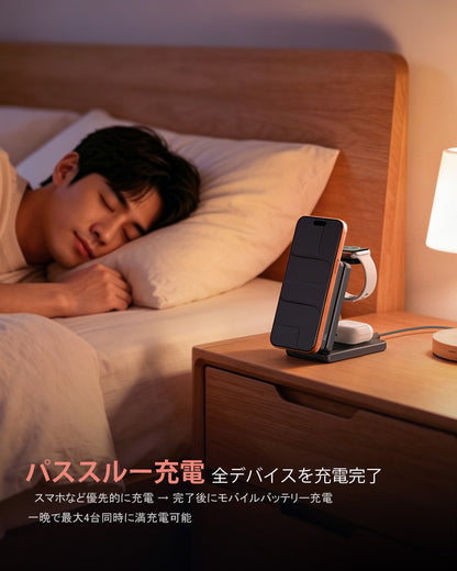 RORRY AuraDock M1-5000mAh 4in1充電ステーション マグネット式モバイルバッテリー搭載