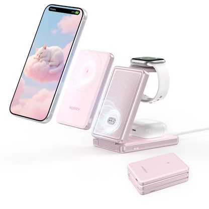 RORRY AuraDock M1-5000mAh 4in1充電ステーション マグネット式モバイルバッテリー搭載