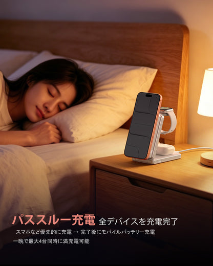 RORRY AuraDock M1-5000mAh 4in1充電ステーション マグネット式モバイルバッテリー搭載