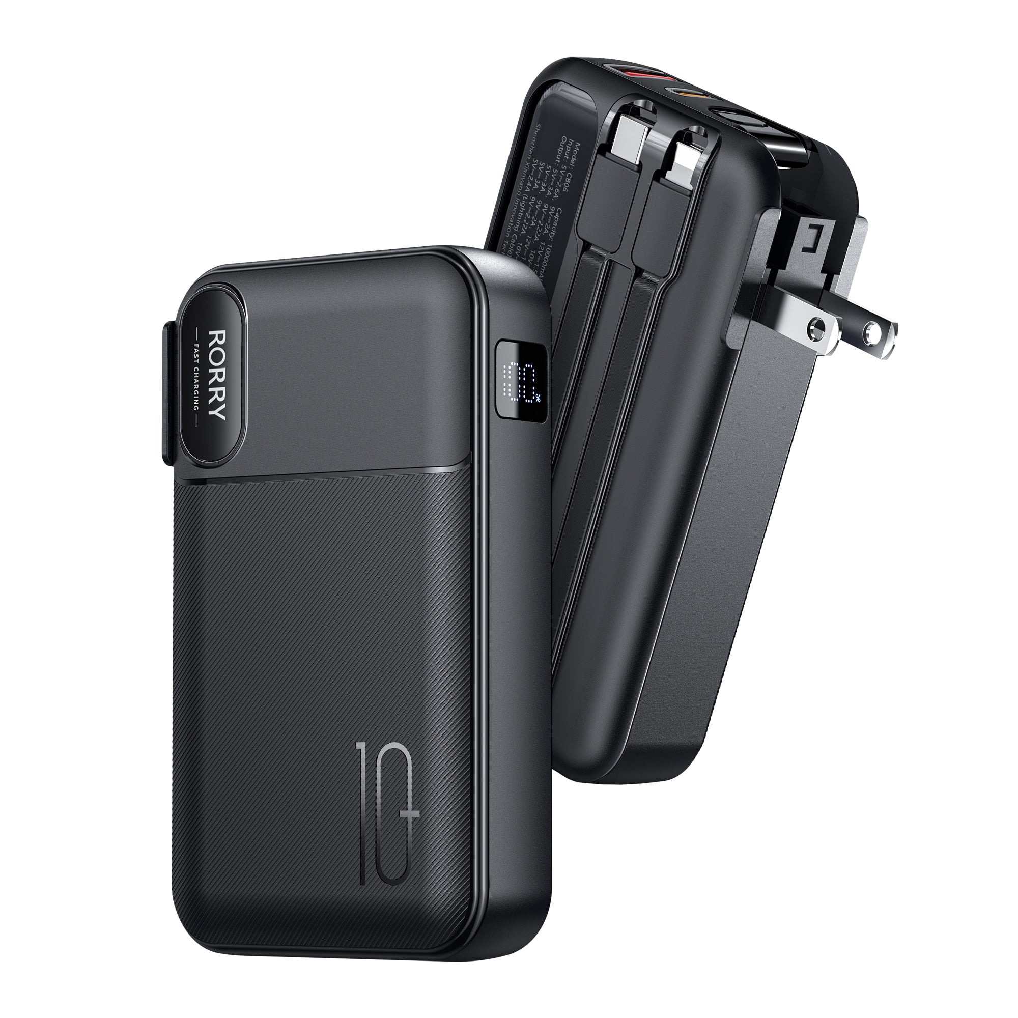 RORRY CB06 モバイルバッテリー 10000mAh (ACコンセント内蔵・22.5W