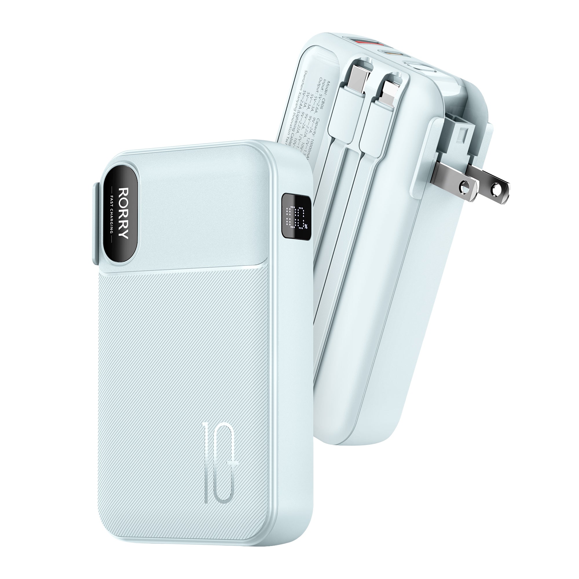 RORRY CB06 モバイルバッテリー 10000mAh (ACコンセント内蔵・22.5W