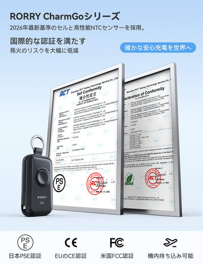 RORRY CharmGo D4 10000mAh キーホルダー型モバイルバッテリー 45W急速充電
