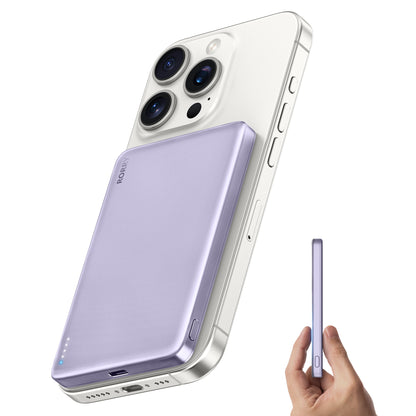 RORRY D14 モバイルバッテリー MagSafe対応 5000mAh 超薄型アルミ 2台同時ワイヤレス充電 PSE認証 iPhone 17/16/15/14/13/12対応