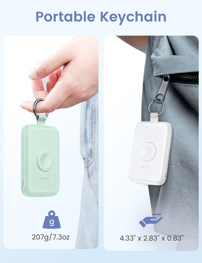 RORRY D2 モバイルバッテリー 10000mAh ケーブル内蔵・Apple Watch対応・3in1・小型軽量・4台同時PD20W急速充電・磁気充電