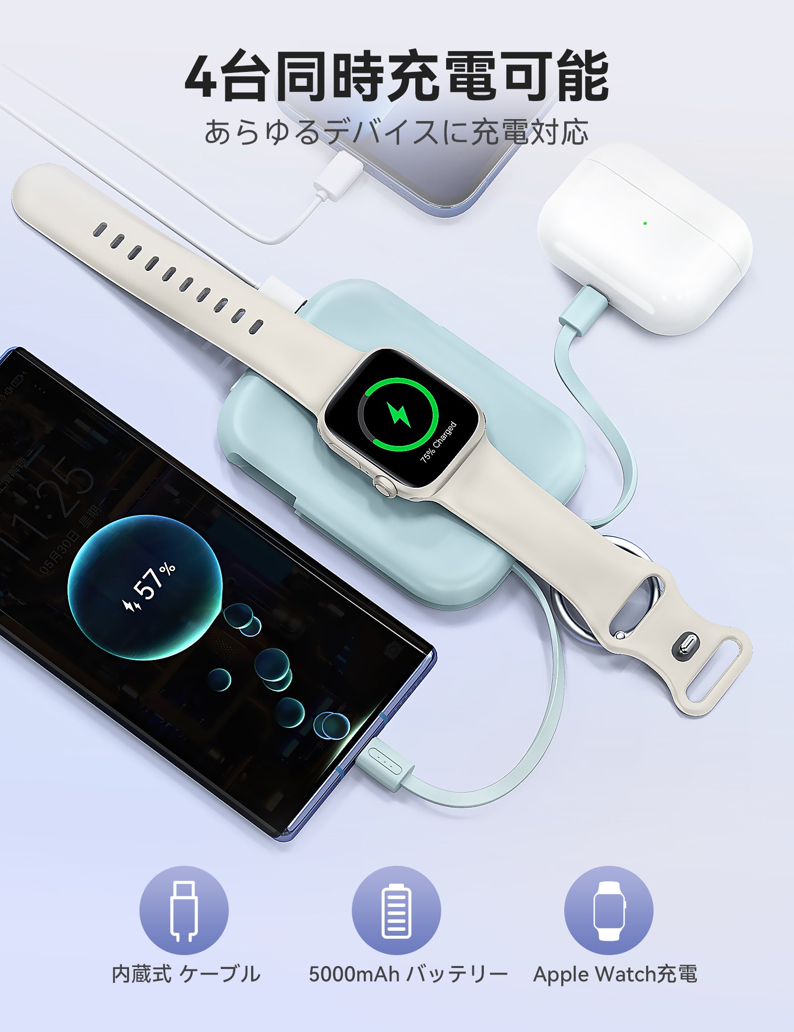 RORRY CharmGo D2 5000mAh キーホルダー型 モバイルバッテリー