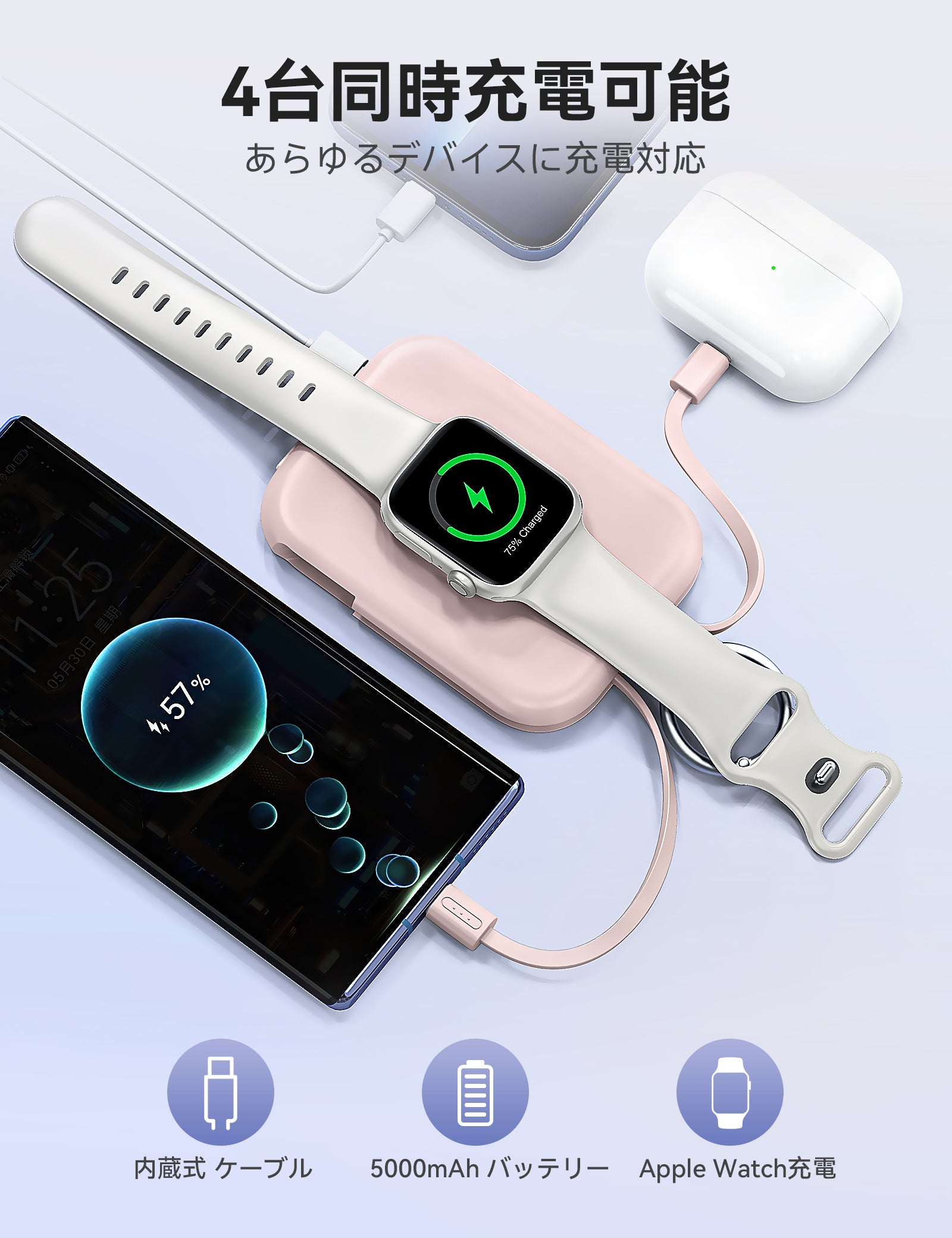 RORRY CharmGo D2 5000mAh キーホルダー型 モバイルバッテリー