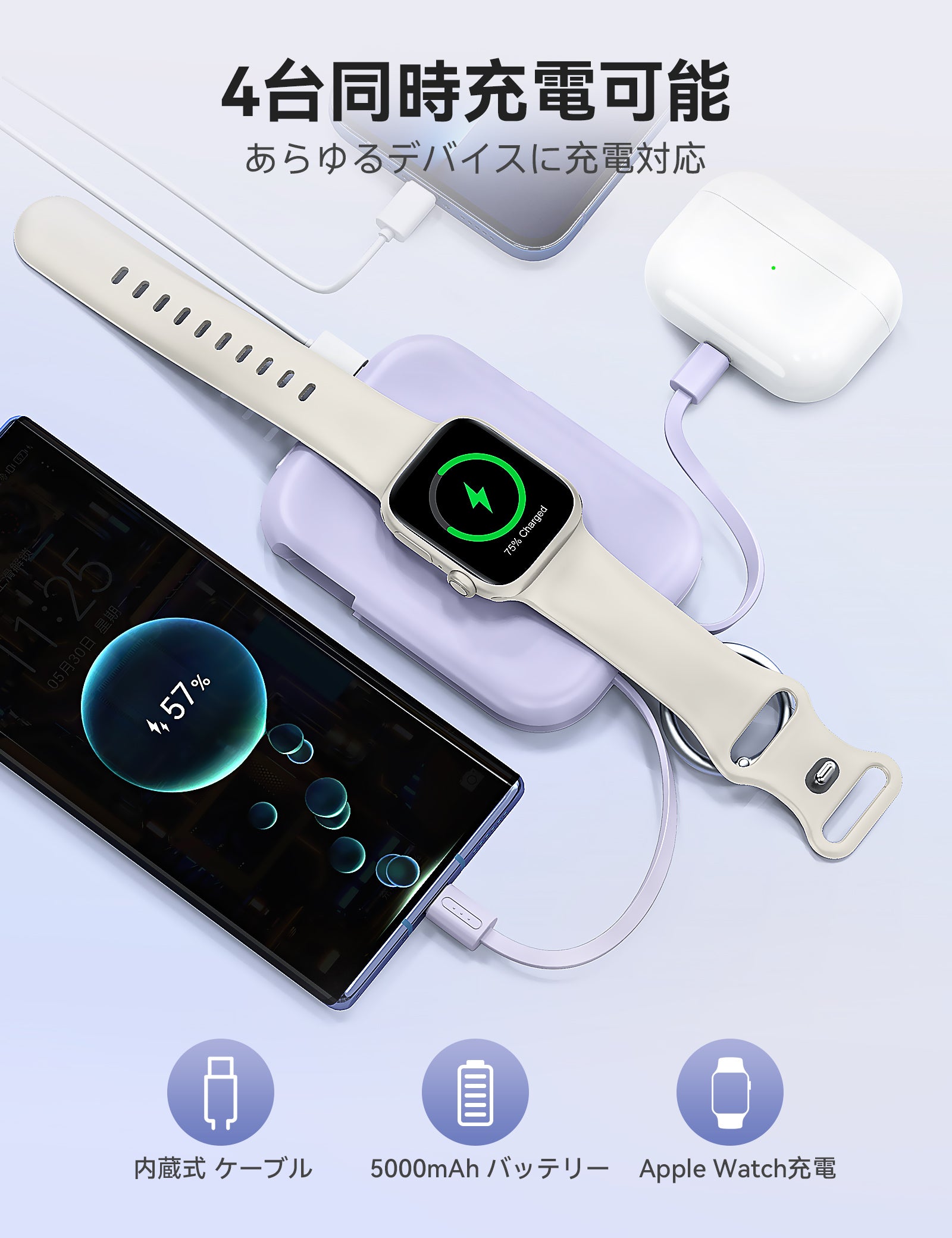 RORRY CharmGo D2 5000mAh キーホルダー型 モバイルバッテリー