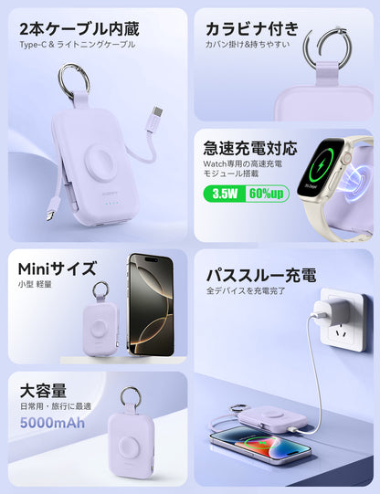 RORRY CharmGo D2 5000mAh キーホルダー型 モバイルバッテリー