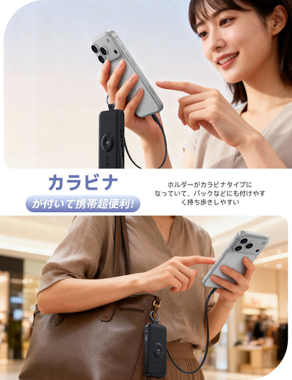 RORRY D3 12000mAh キーチェーン型モバイルバッテリー 30W