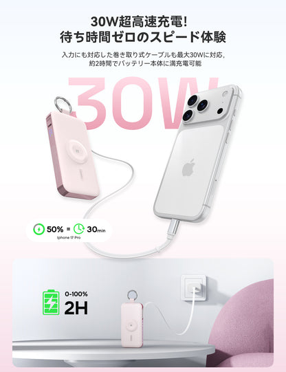 RORRY D3 12000mAh キーチェーン型モバイルバッテリー 30W