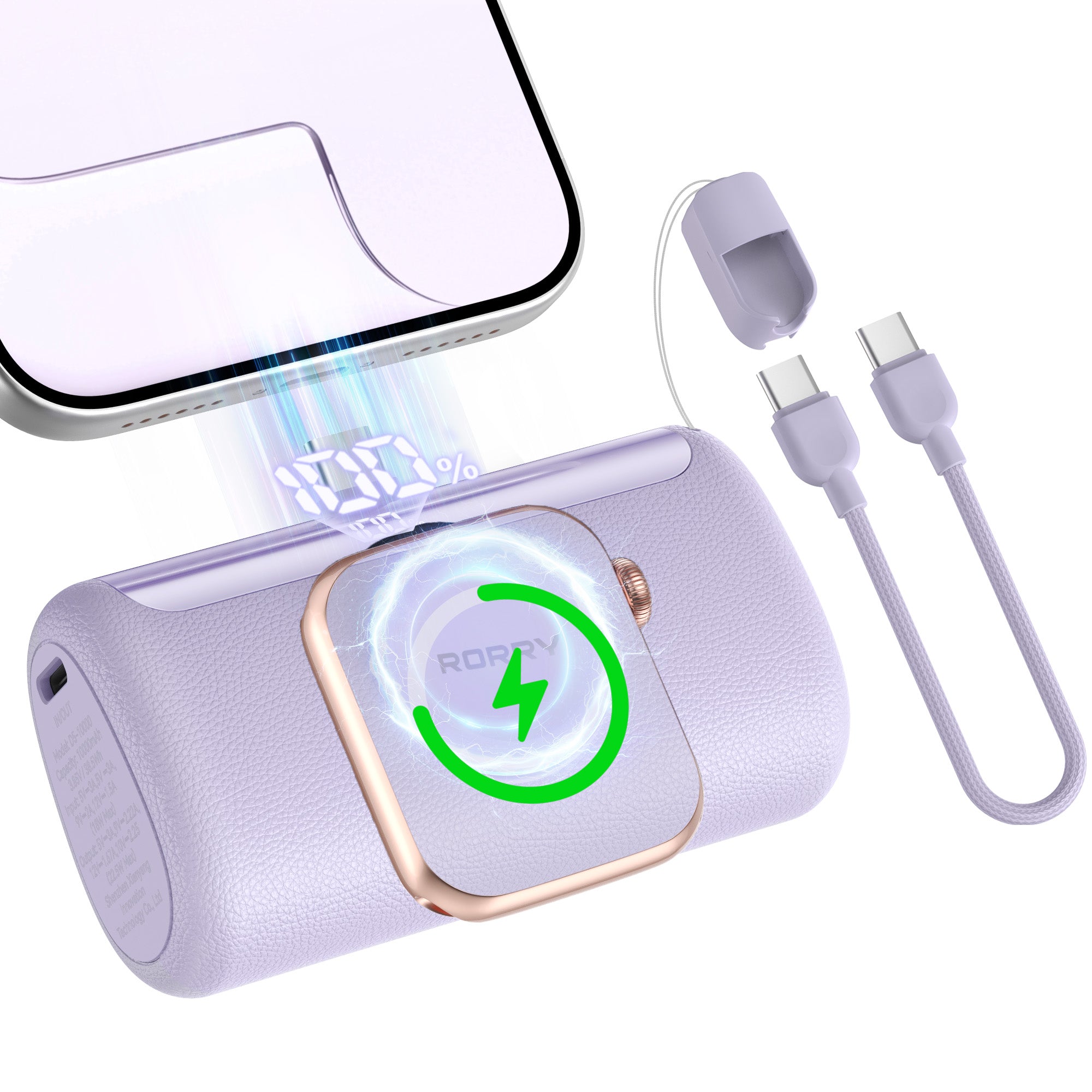 RORRY PalmGo D5 ポータブル充電器 10000mAh（USB-C搭載）