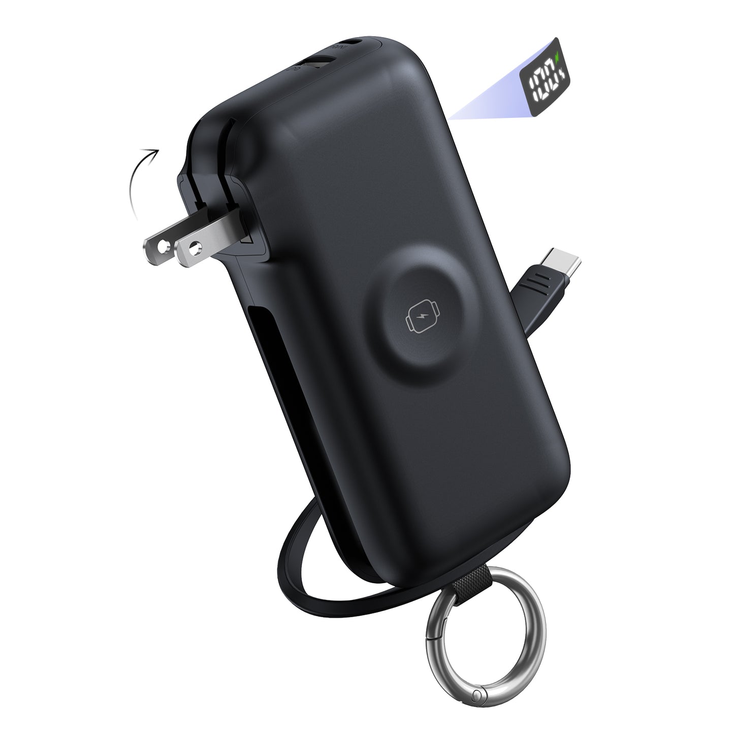 RORRY Flow CB4-10000mAh ポータブル充電器（ケーブル＆ACプラグ内蔵・40W急速充電）