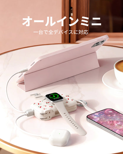 RORRY Flow CB4-10000mAh ポータブル充電器（ケーブル＆ACプラグ内蔵・40W急速充電）
