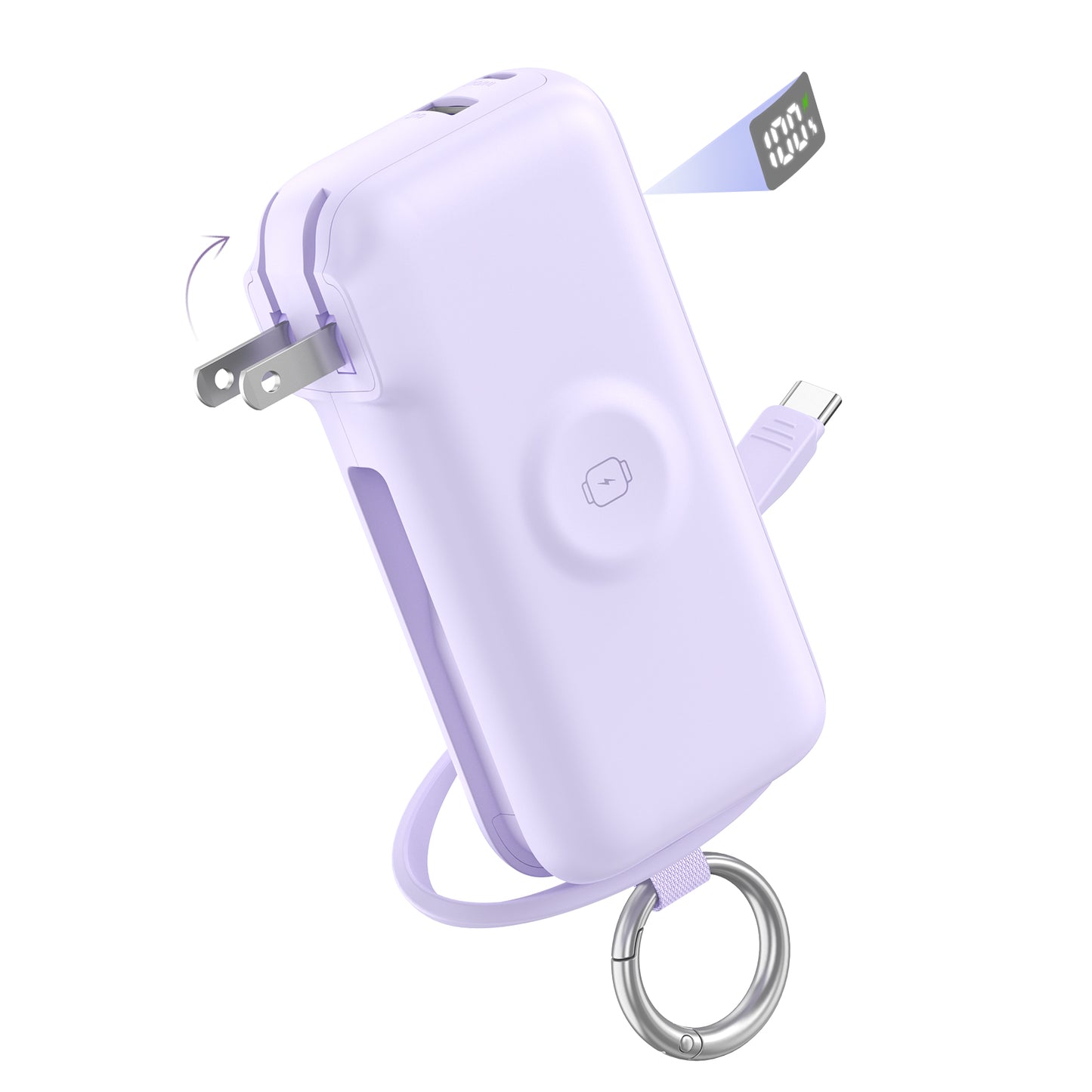 RORRY Flow CB4-10000mAh ポータブル充電器（ケーブル＆ACプラグ内蔵・40W急速充電）