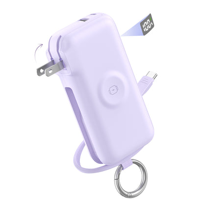 RORRY Flow CB4-10000mAh ポータブル充電器（ケーブル＆ACプラグ内蔵・40W急速充電）