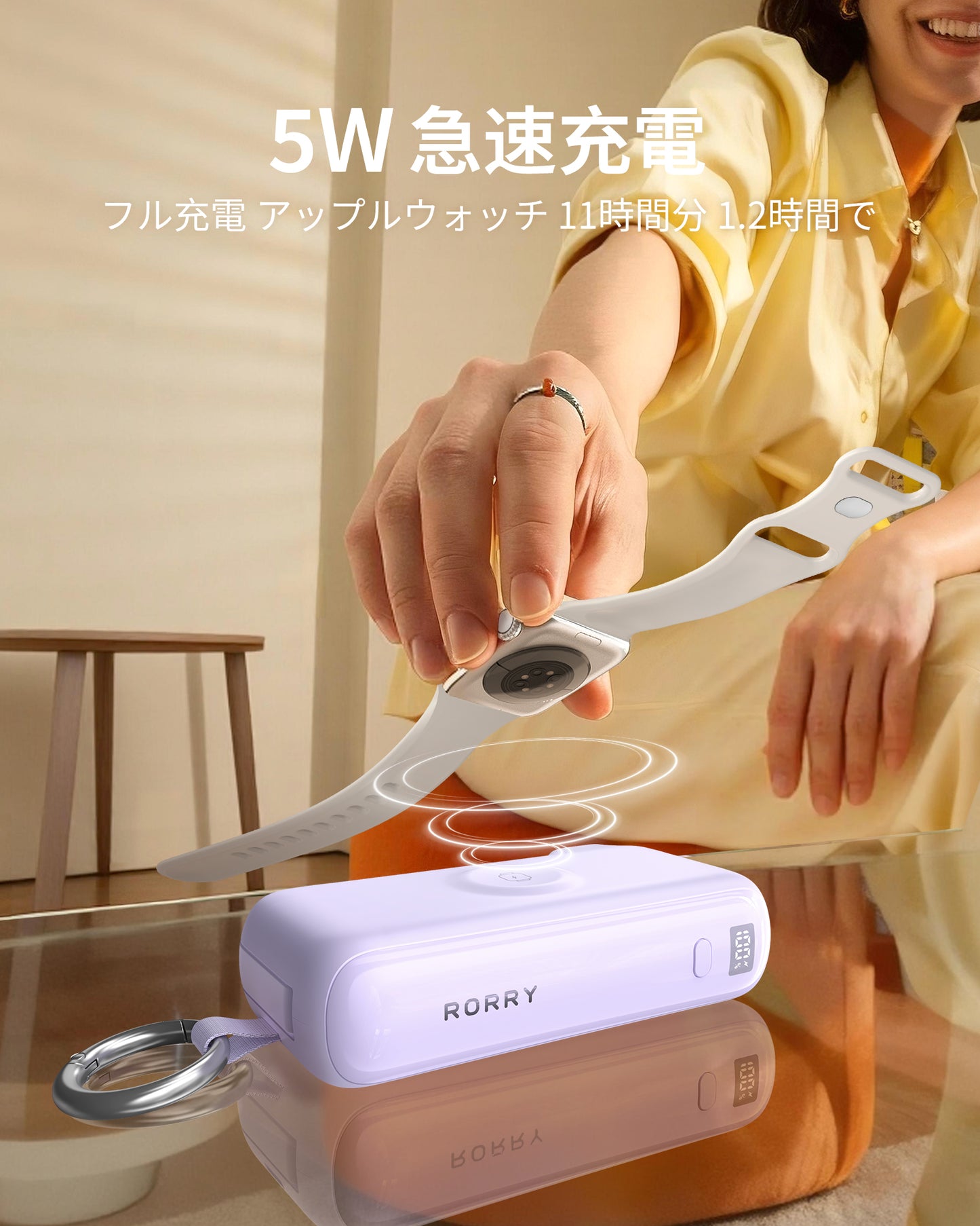 RORRY Flow CB4-10000mAh ポータブル充電器（ケーブル＆ACプラグ内蔵・40W急速充電）