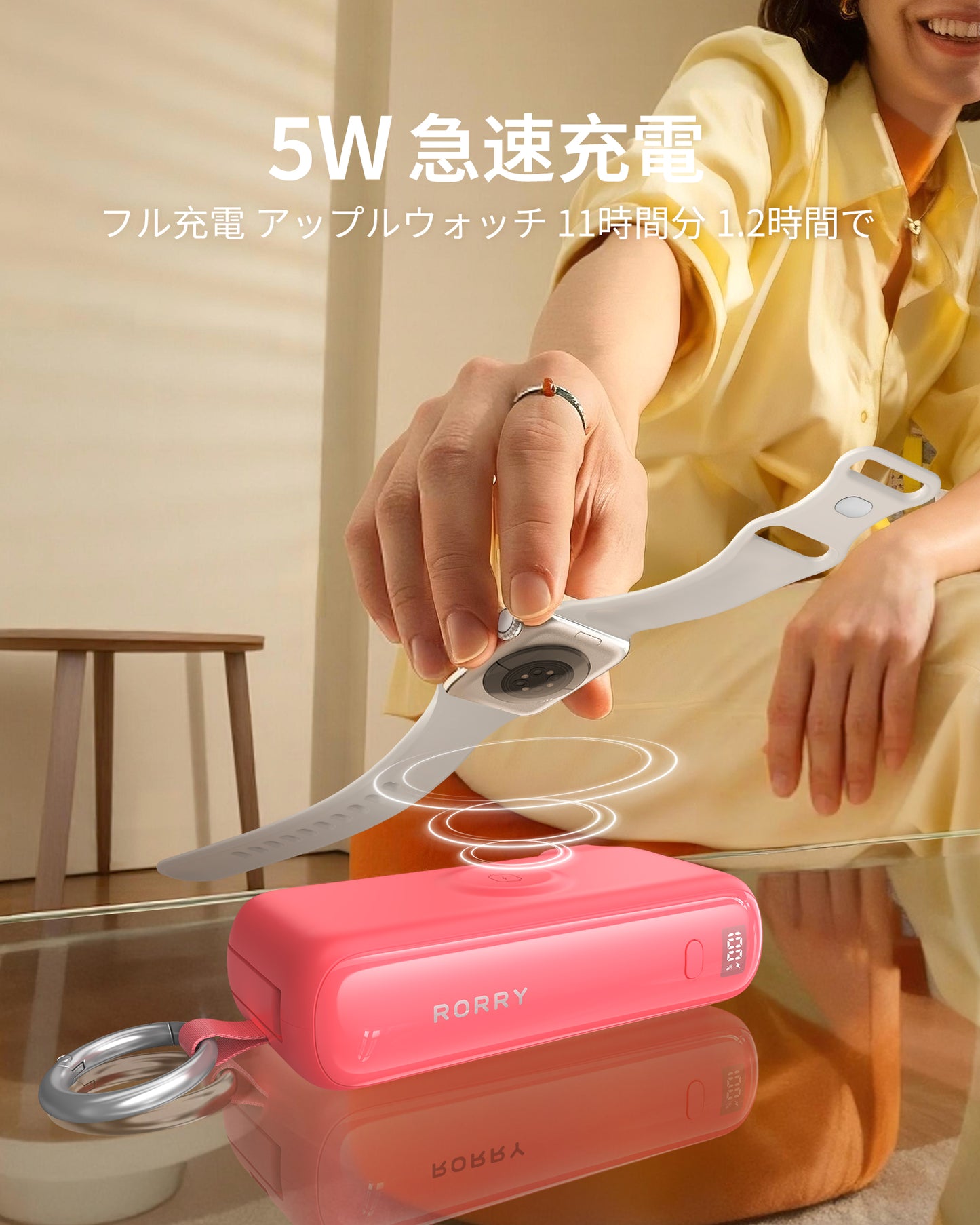RORRY Flow CB4-10000mAh ポータブル充電器（ケーブル＆ACプラグ内蔵・40W急速充電）