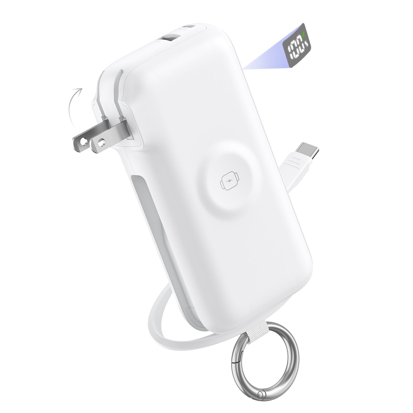 RORRY Flow CB4-10000mAh ポータブル充電器（ケーブル＆ACプラグ内蔵・40W急速充電）
